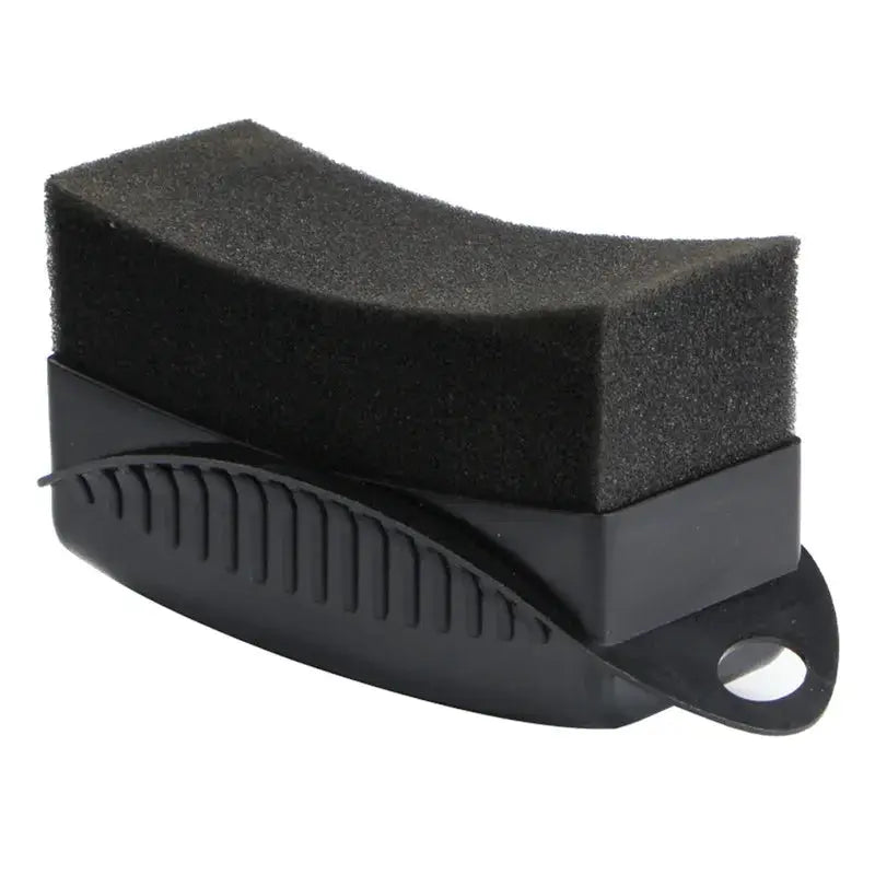 Car wheel detailing sponge applicator with black foam pad and ABS plastic handle