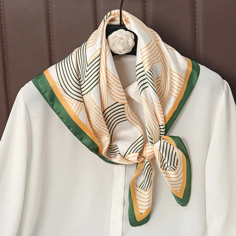Luxe Silk Satin Square Scarf Silk Feel Finish Versatile Fashion Wrap For Shawl Hijab Neckerchief Hair Ribbon Headband