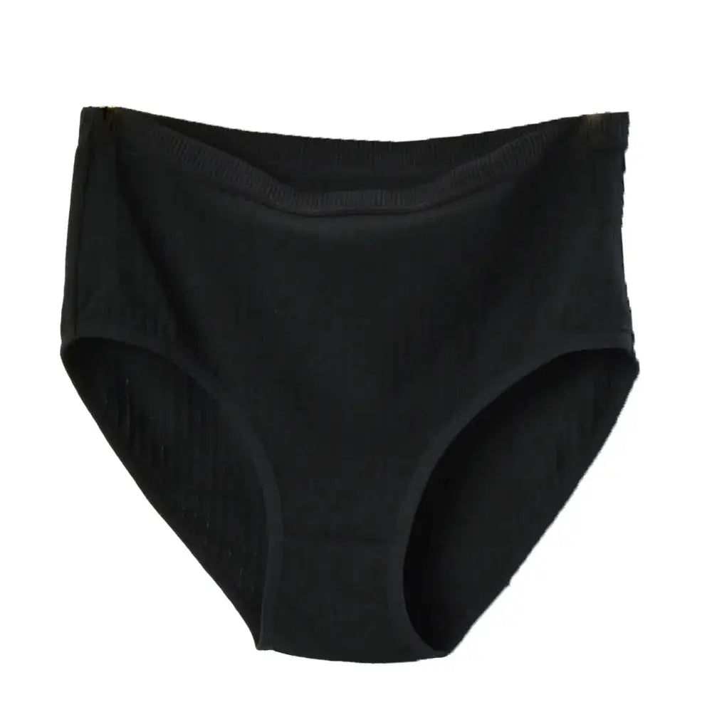 High-waist cotton panties for women by Simples Market, black, breathable underwear