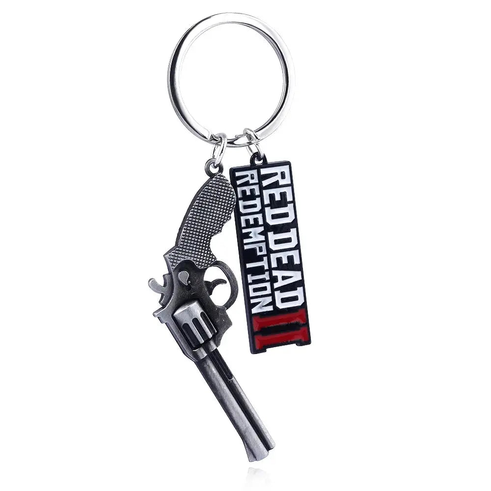 Red Dead Redemption 2 Arthur Morgan Revolver Keyring Keychain Western Fan Gift For Men Women Cosplay Jewelry