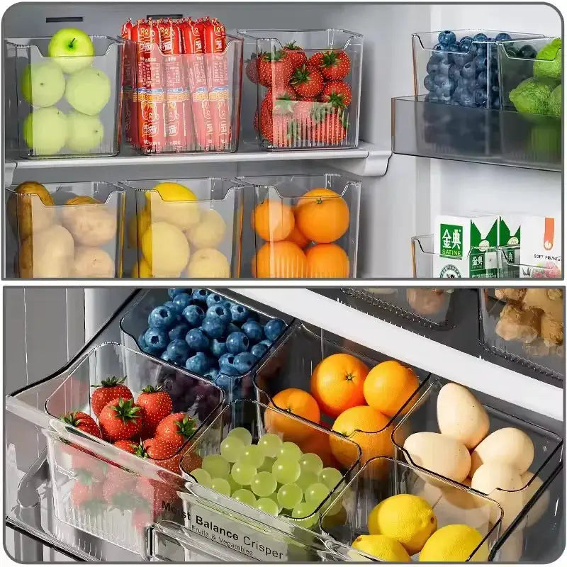 FreshKeep Refrigerator Side Door Storage Box Eco Friendly Plastic Organizer For Fruits Vegetables And Eggs
