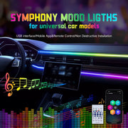 Simples Market car LED ambient light strip, 110cm acrylic RGB with 64 colors, USB interior atmosphere lamp