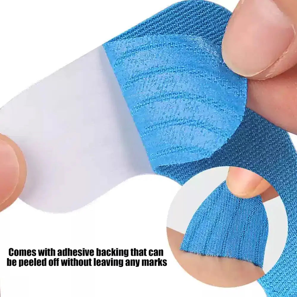 10pc precut blue thumb support tape with self-adhesive backing for kinesiology patches by Simples Market