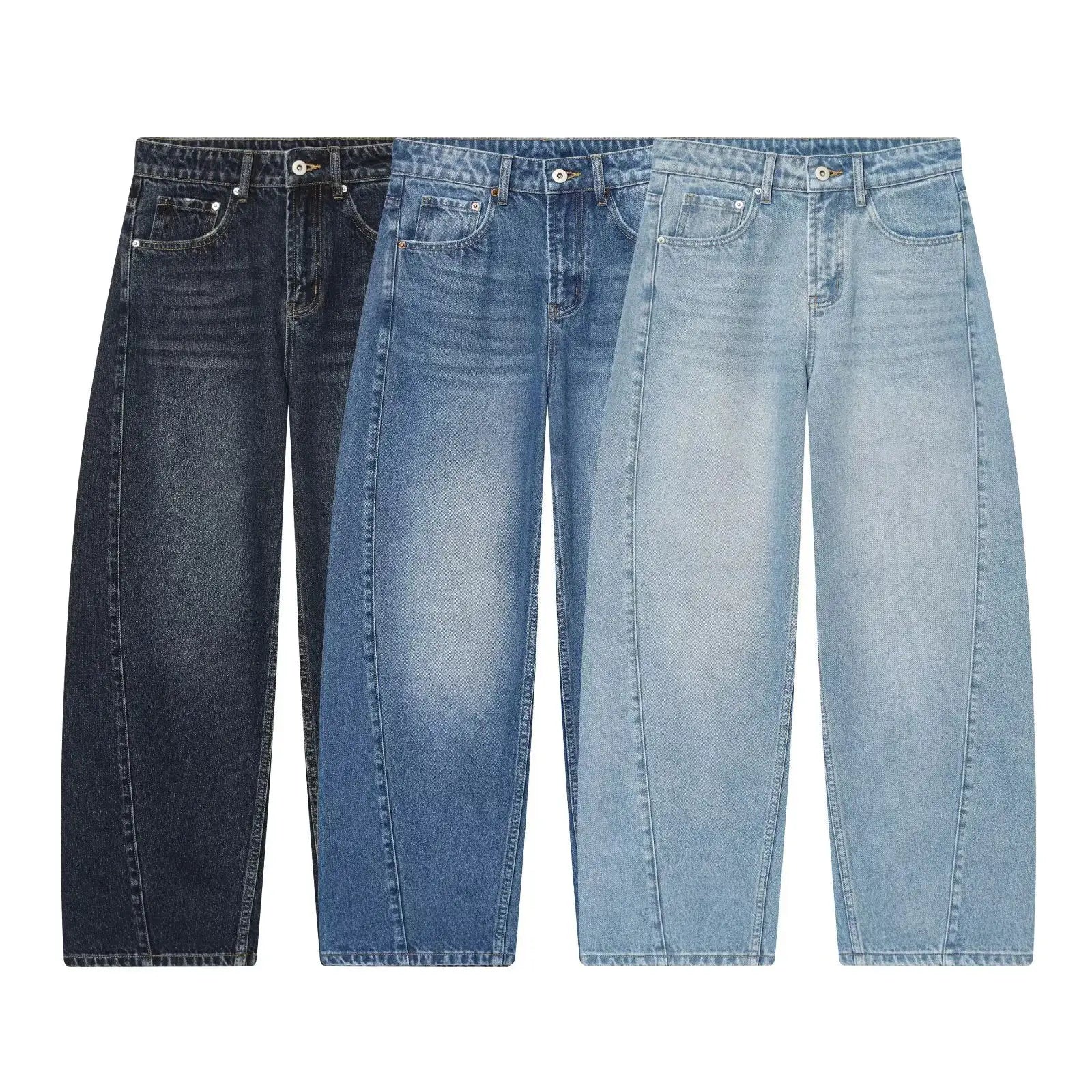 European And American Style 2025 Winter Mid Waist Balloon Jeans