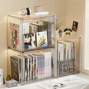 Transparent Storage Box Organizer for Books CDs Albums and Magazines Desktop Display Cabinet Dustproof
