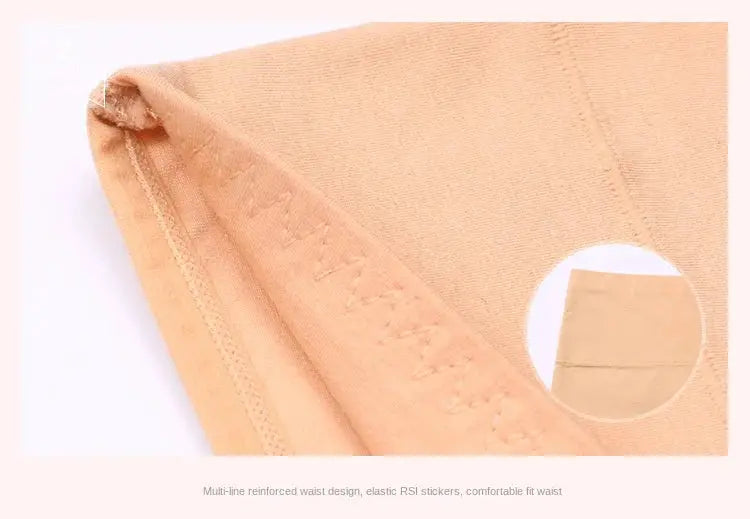 4-pack beige high-waist cotton panties by Simples Market with reinforced waist design