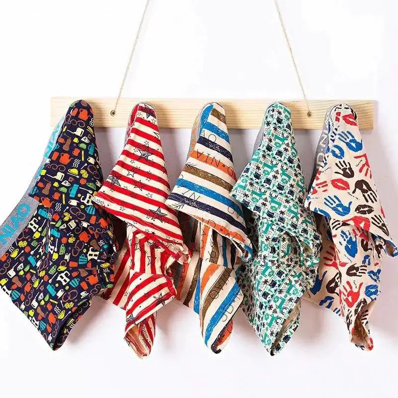 5-pack men's cotton boxer shorts in assorted striped and graphic prints