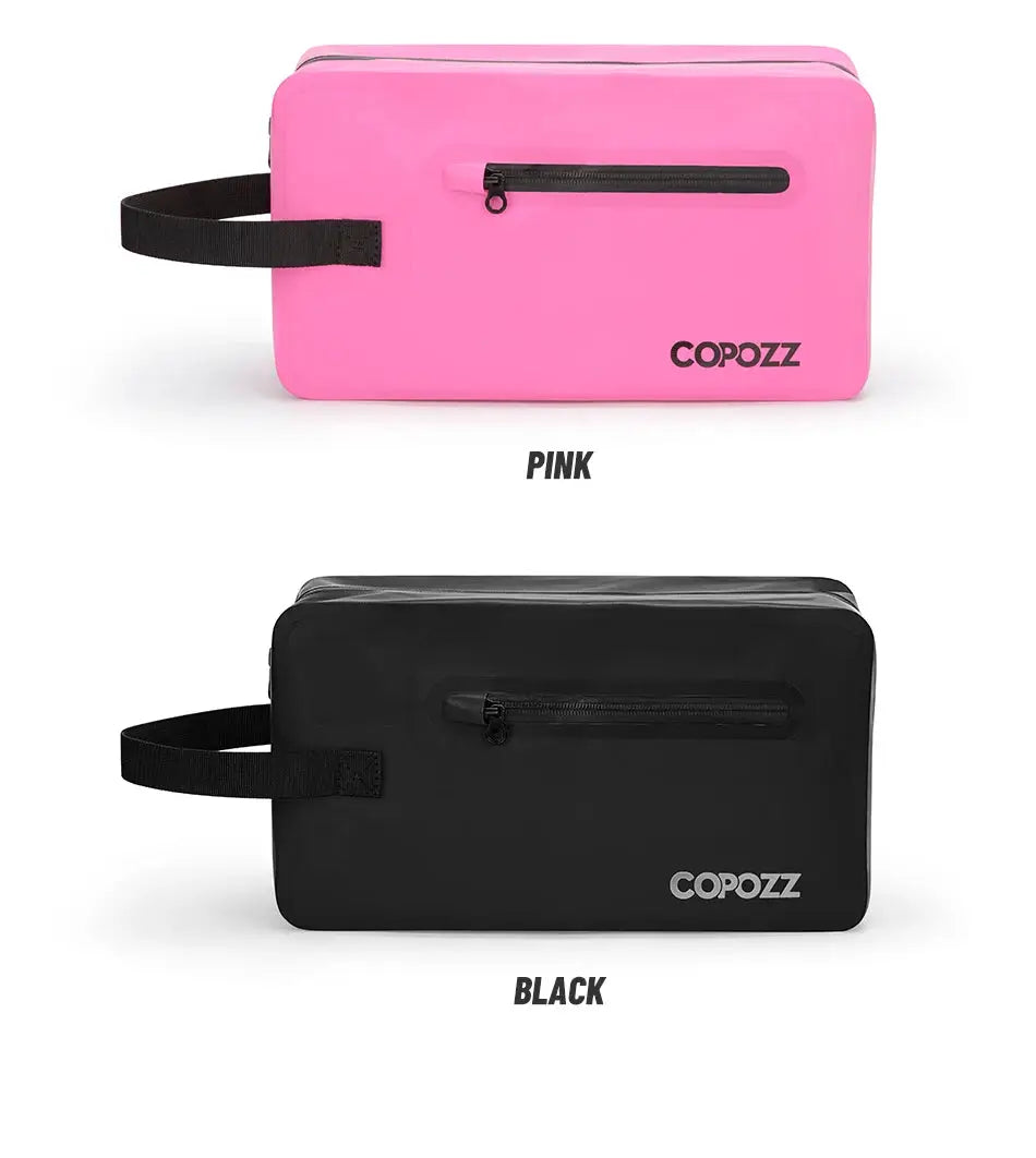 Men gym bags by COPOZZ, pink and black, with side zip pocket and carry strap
