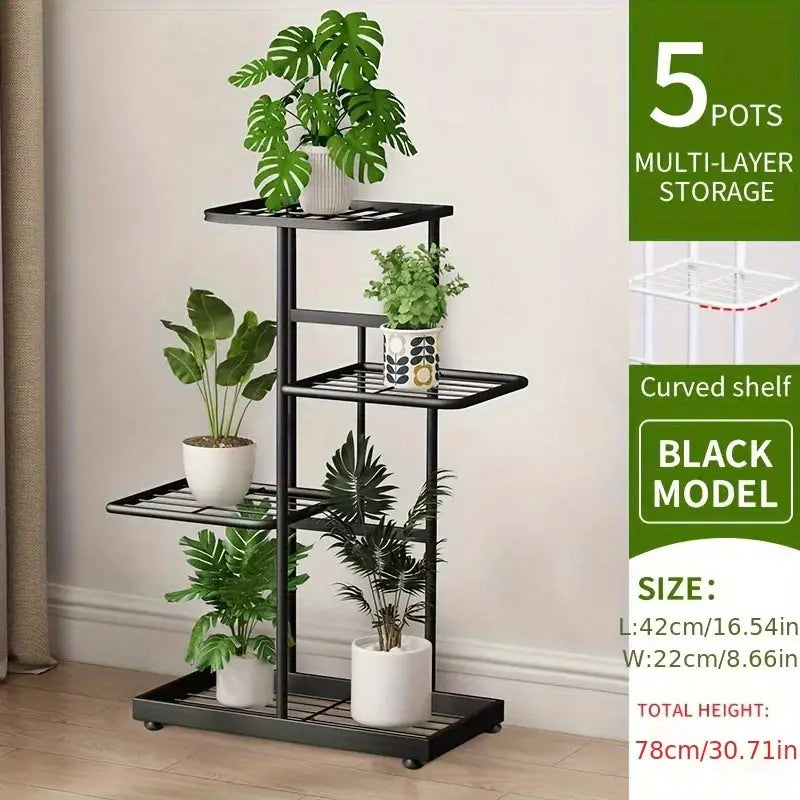 Iron Flower Plant Stand With Four To Six Layers Plant Holder Storage Shelf Pot Rack Organizer For Home Decor