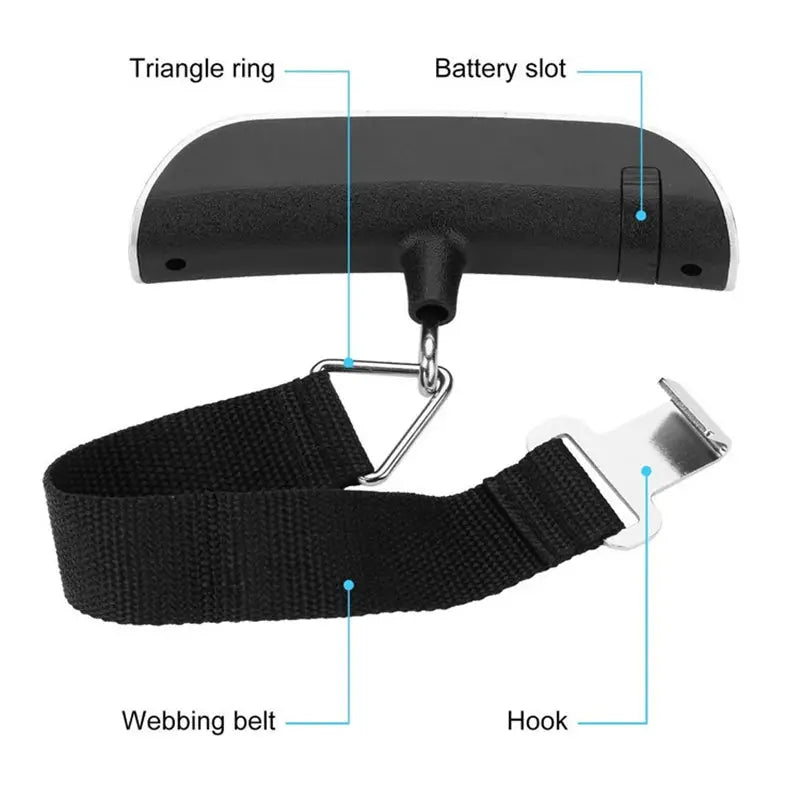 JetSet Portable Digital Luggage Scale With Bright LCD Display Precise 50 Kg 110 Lb Capacity For Travel