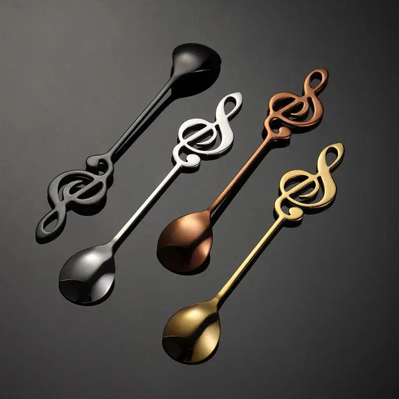 Cute Long Handle Stainless Steel Gold Finish Coffee Dessert Ice Cream Spoons Kitchen Tableware Set for Wedding