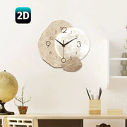 Modern Moon Wall Clock in wood with silent quartz movement by Simples Market; ideal for bedroom, living room or office.