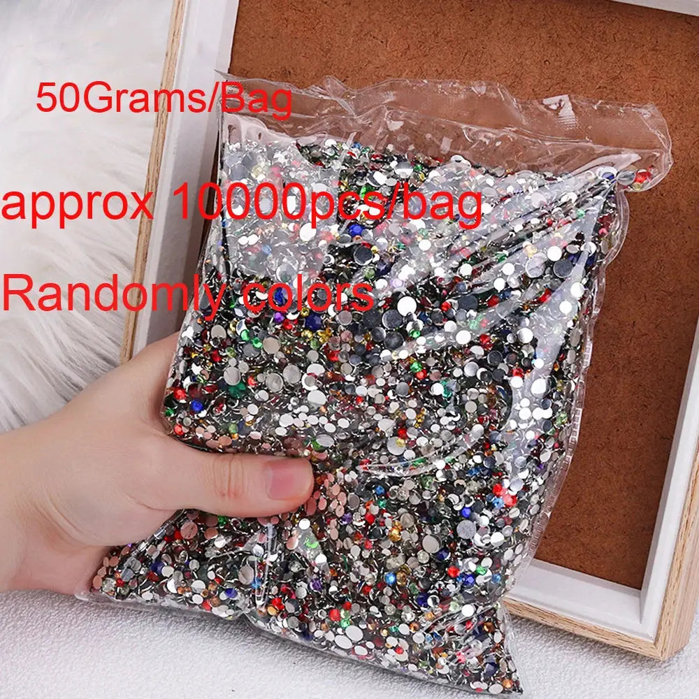 50g 3D Random Mixed Resin Nail Art Charms Cartoon Shapes Bows Diamonds Hearts Flowers Ribbons For DIY Manicure