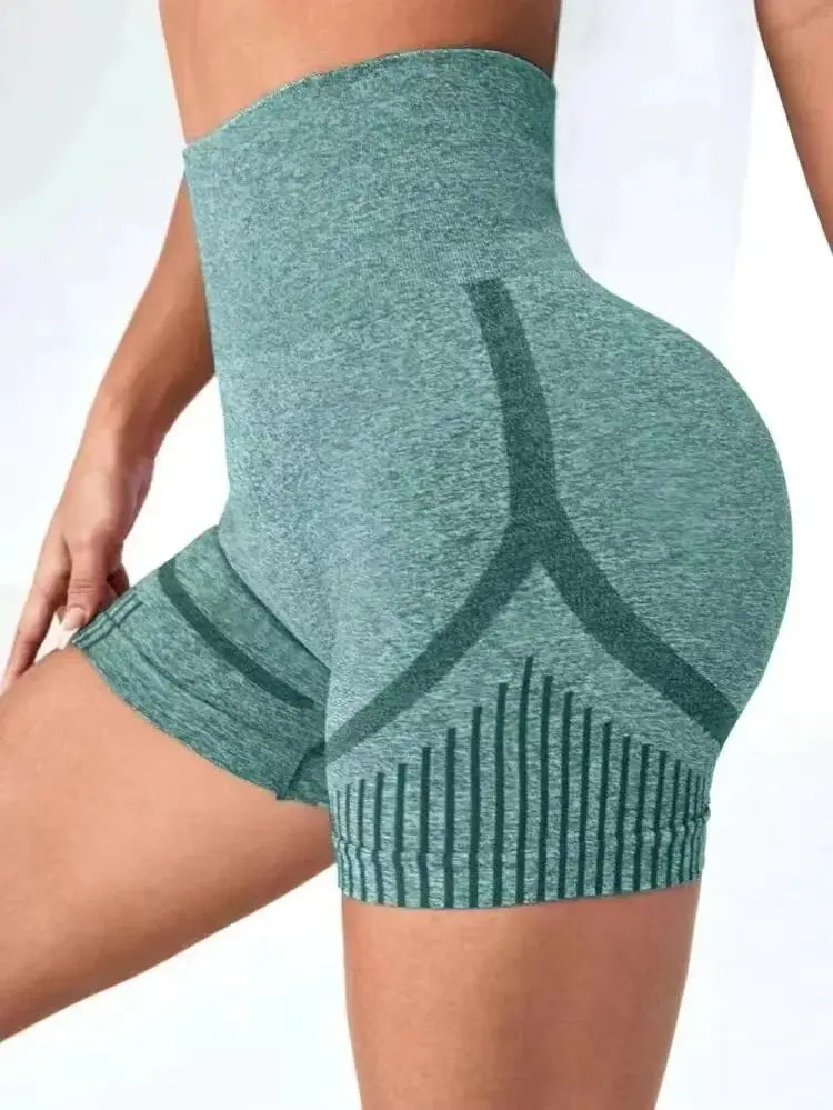FlexiFit Women Yoga Shorts Seamless High Waist Fitness Shorts With Breathable Stretch for Yoga Running and Gym