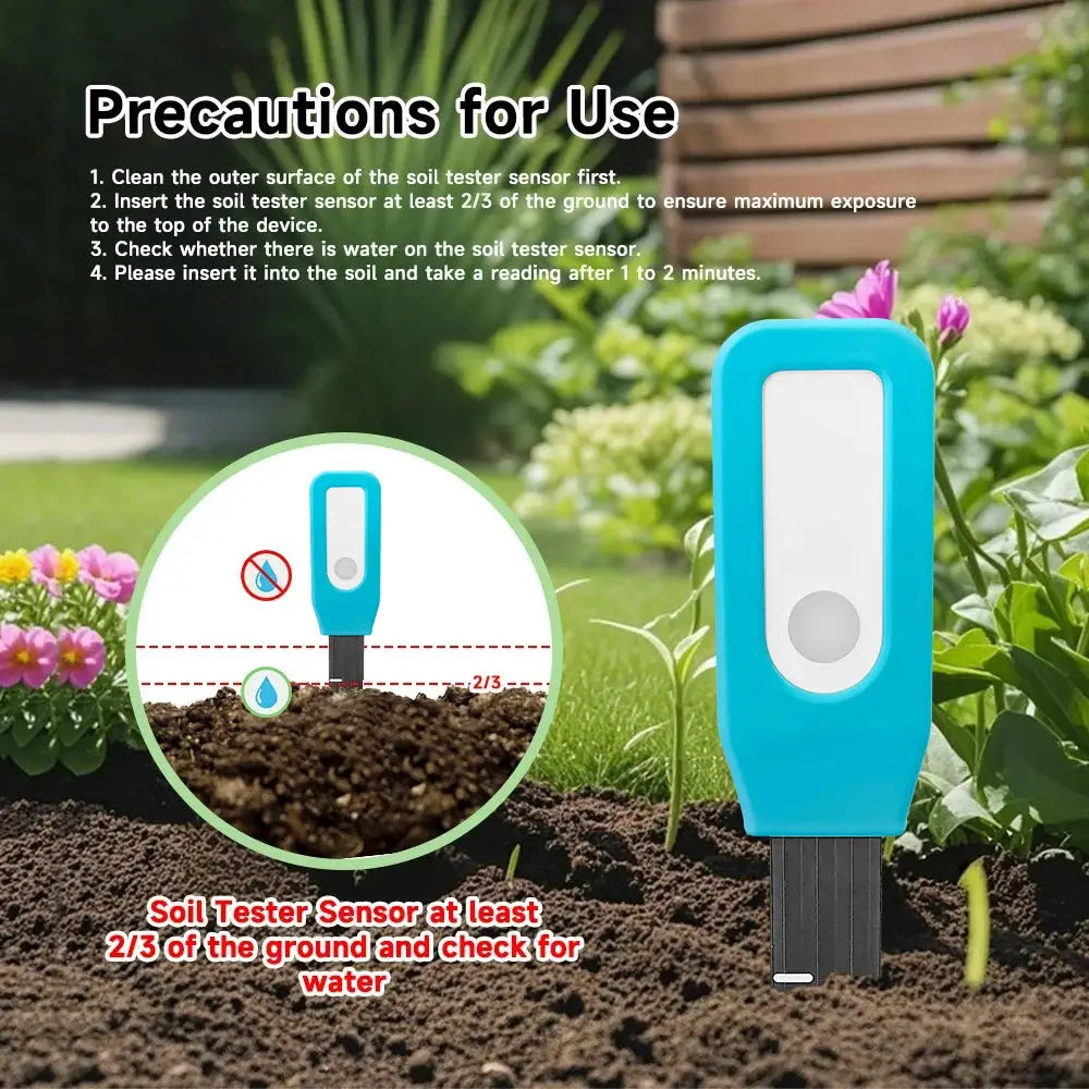 Tuya Bluetooth soil tester with temperature and humidity detector, blue Simples Market garden sensor for irrigation