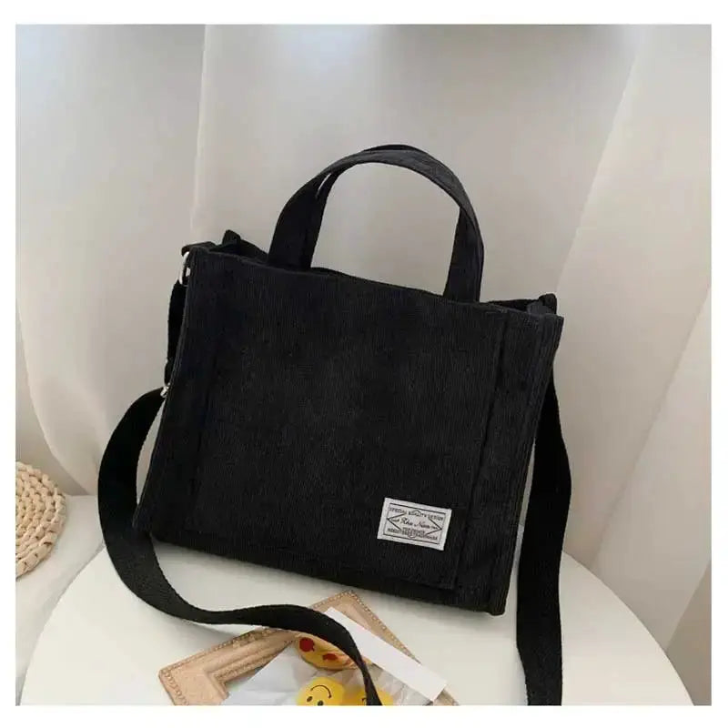 UrbanNest Corduroy Crossbody Tote Bag With Multiple Carry Options For Casual And Travel Use