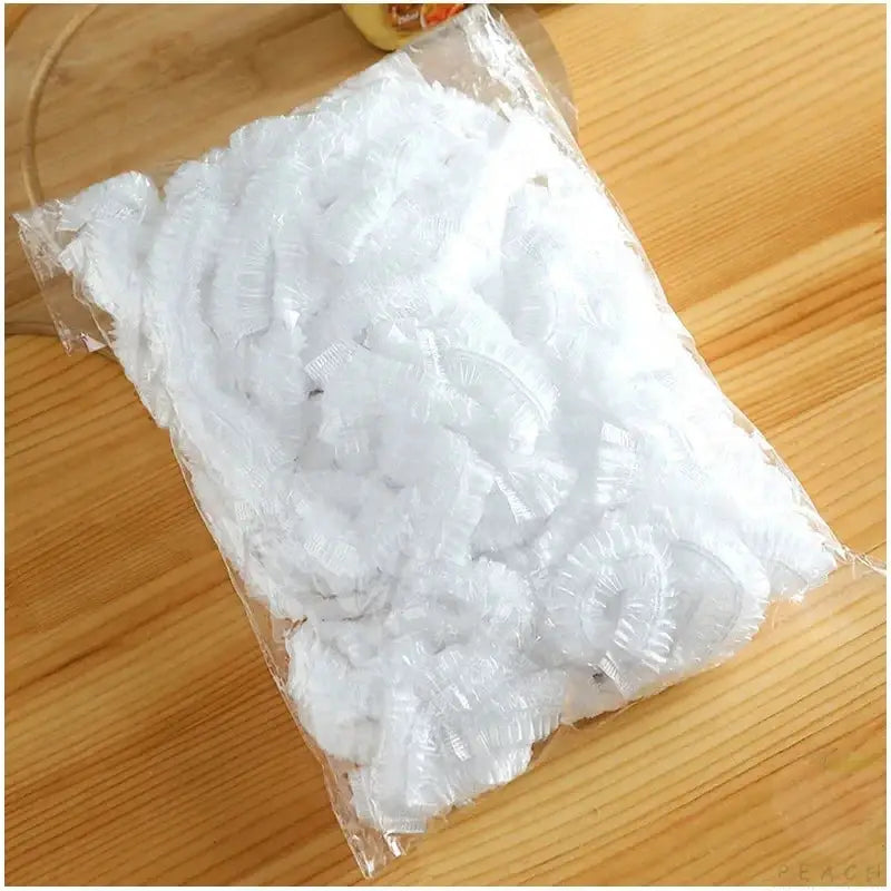 100 Pcs Disposable Fresh Keeping Covers for Plastic Food Storage Reusable Bowl Covers Stretch Lids Elastic Cover Bags