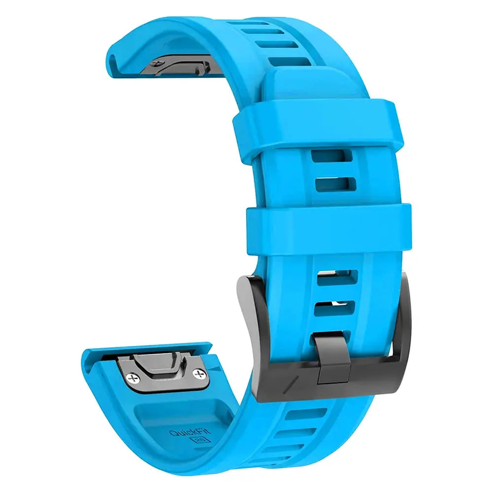QuickFit silicone watch strap in blue for Garmin Epix Gen 2 and Fenix 7 series