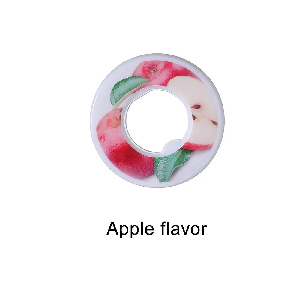 Air flavor pod cap for water bottle, white round lid with apple graphic by Simples Market