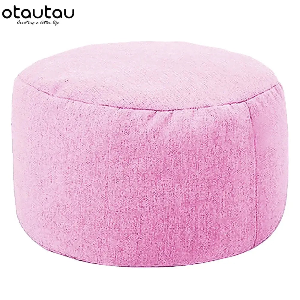 Bean bag pouf ottoman in pink plush velvet by otautau