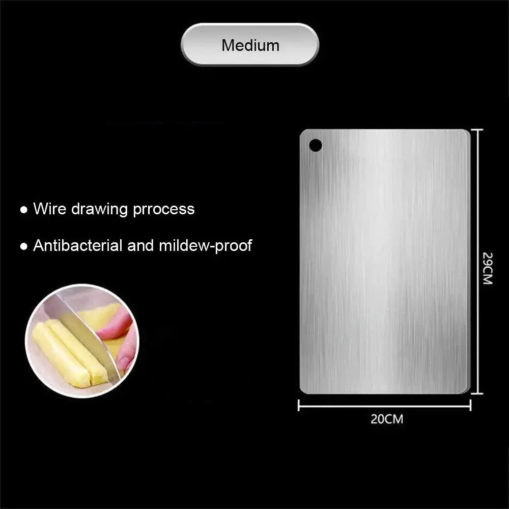 Stainless Steel Double Sided Cutting Board For Kneading Dough And Kitchen Prep Hygienic Antibacterial Surface