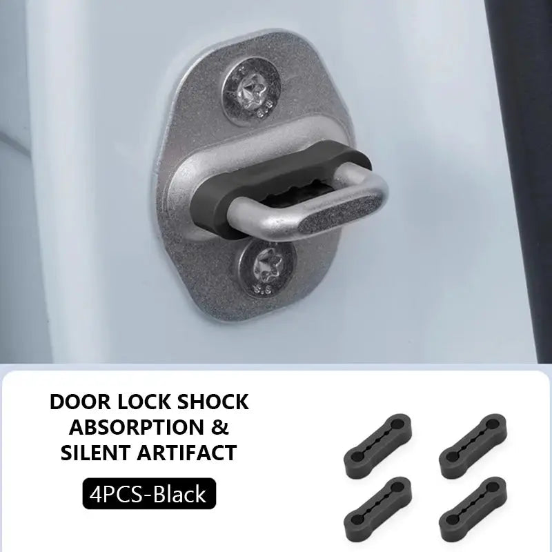 SEAMETAL shock absorber pad set by Simples Market; 4 black silicone cushions for side door buckles.