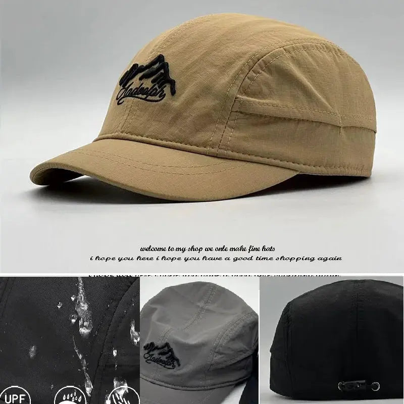 Big Head Hat Back Closed 5cm Short Brim Baseball Cap For Men Mesh Fitted Stretchy Full Closed Caps 56-60cm 61-65cm