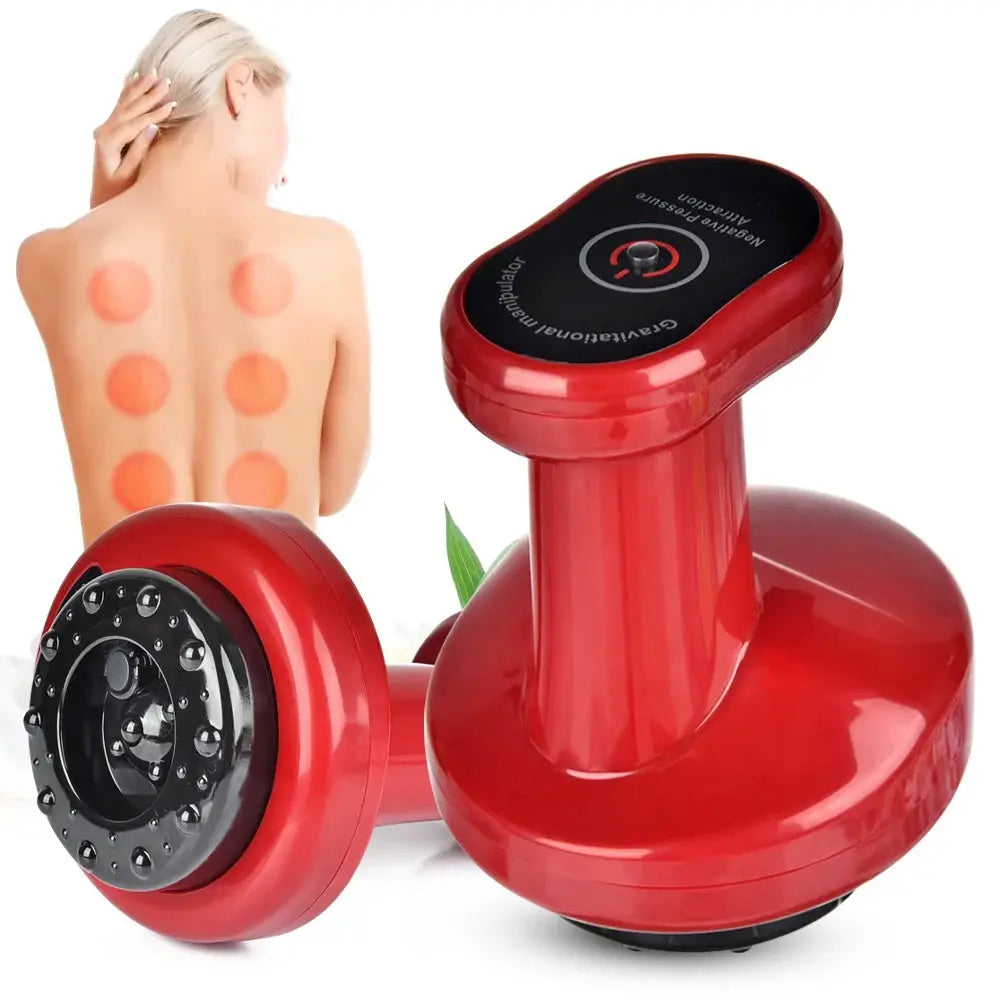 Electric cupping massager by Simples Market in red with dual suction cup heads