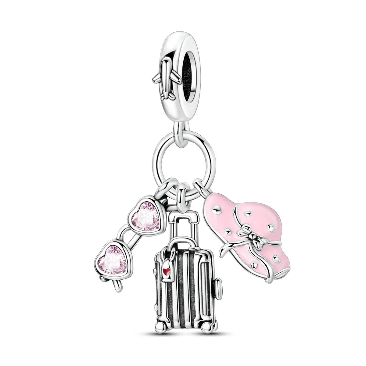 Travel Charm 925 Silver Plane Pendant Eiffel Tower Bead Charm For Bracelet Women Fashion Jewelry