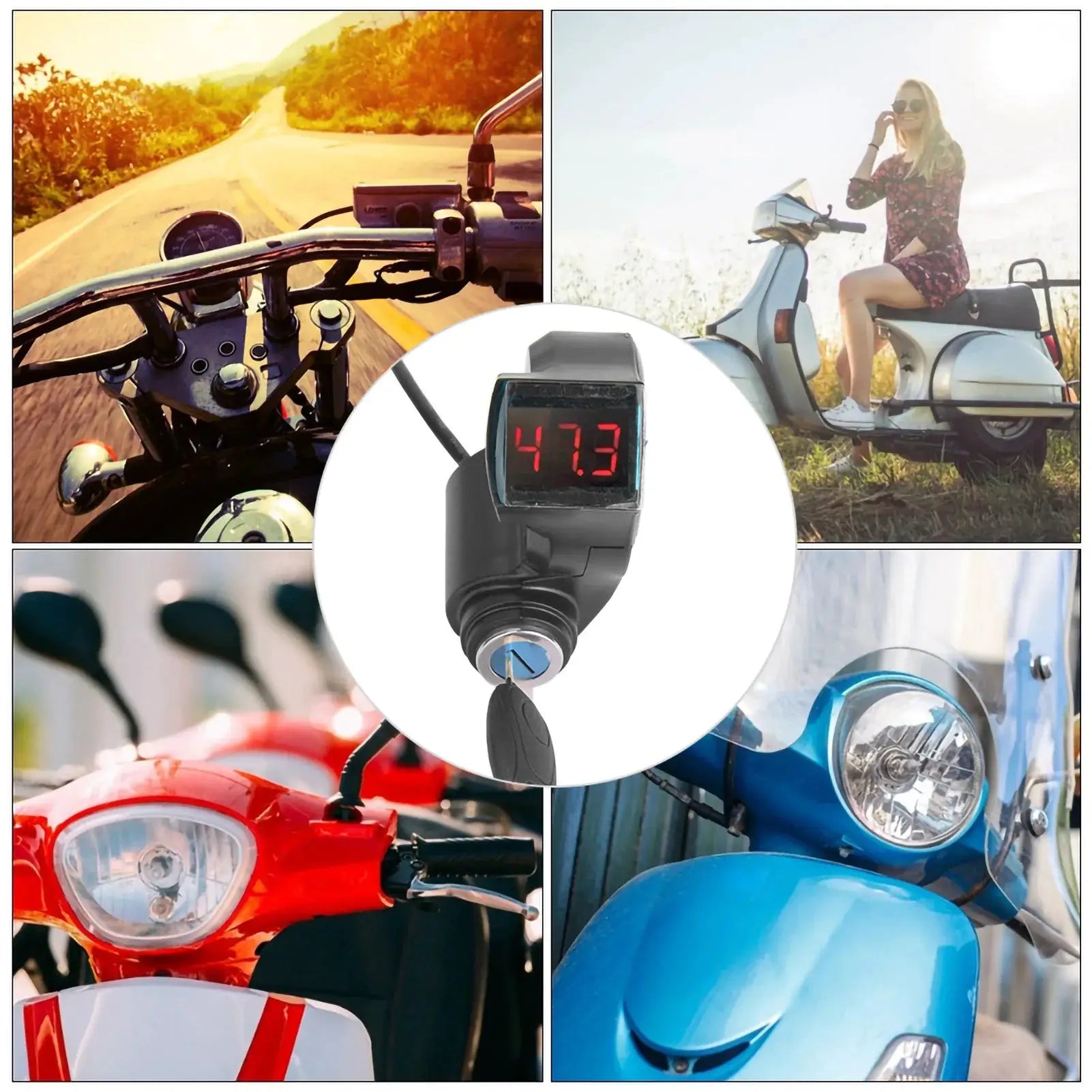 E Bike Thumb Throttle With Digital Battery Voltage Display And Key Lock Switch For E Bike Battery Monitoring