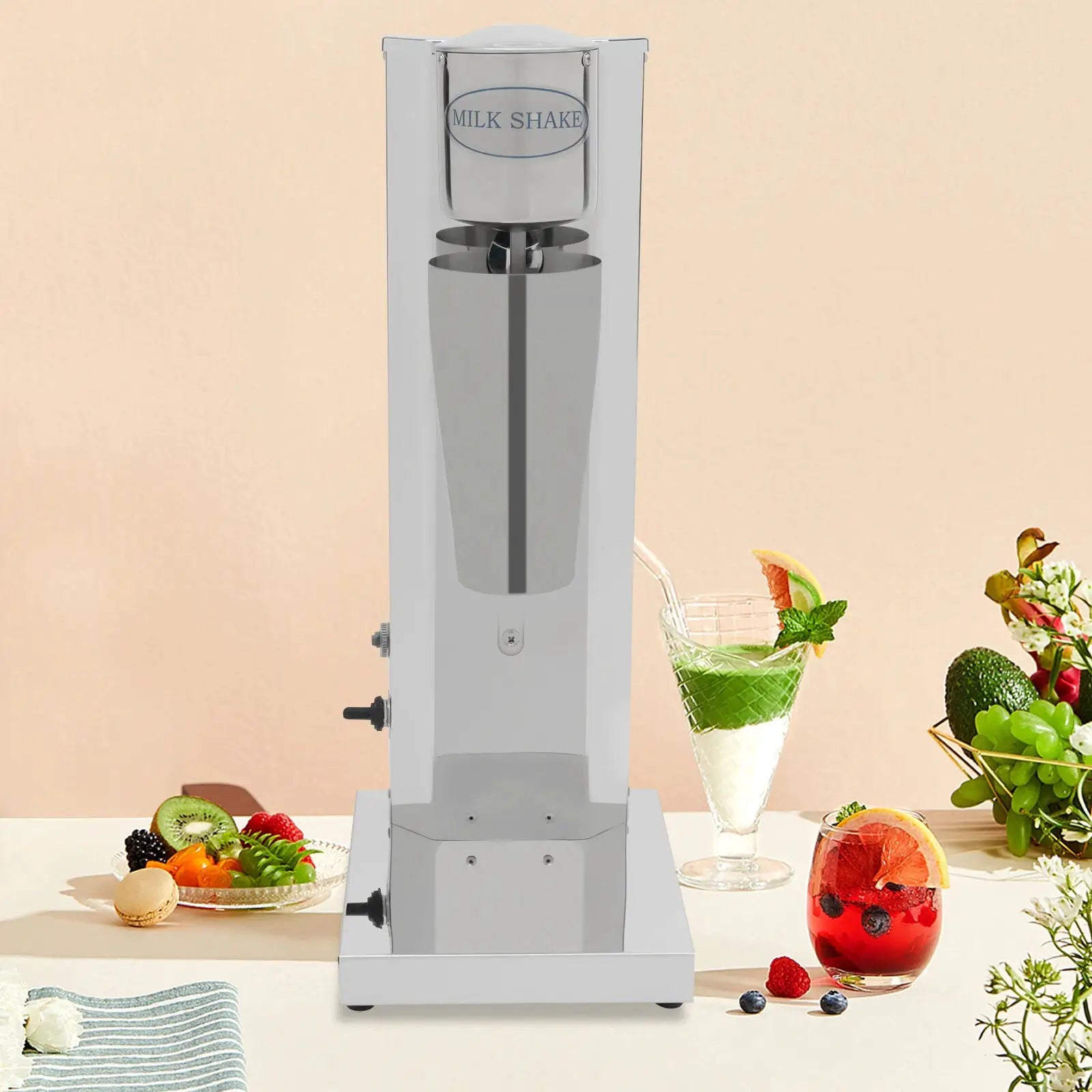 Milk shake machine, stainless steel body with 650ml capacity and 180W, 18000rpm.