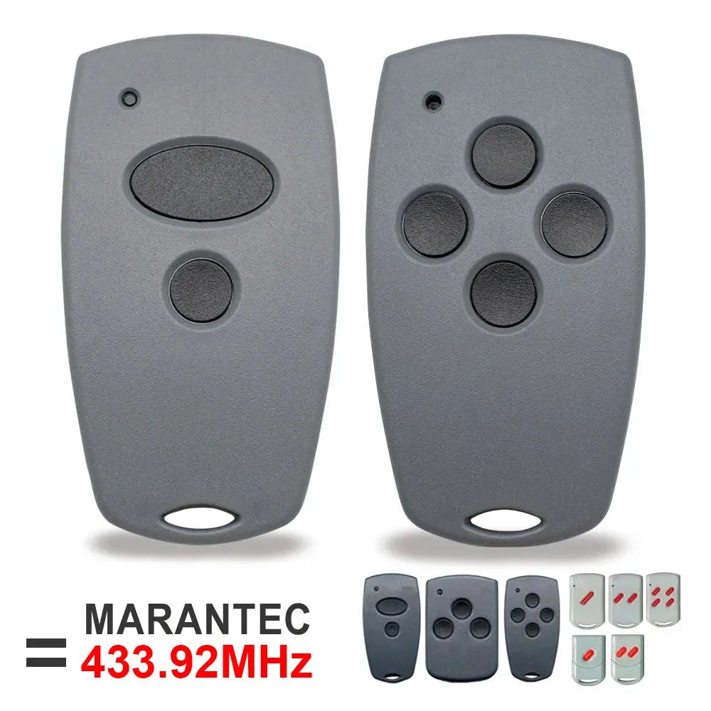 Garage door remote duplicator set with gray remotes, 2-button and 4-button models, Simples Market, 433.92MHz