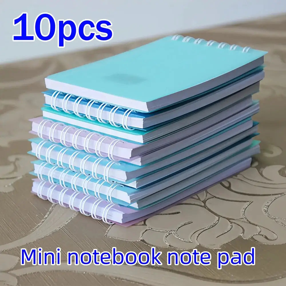 Mini pocket-size spiral notepads, 10pcs in mixed pastel colors from Simples Market
