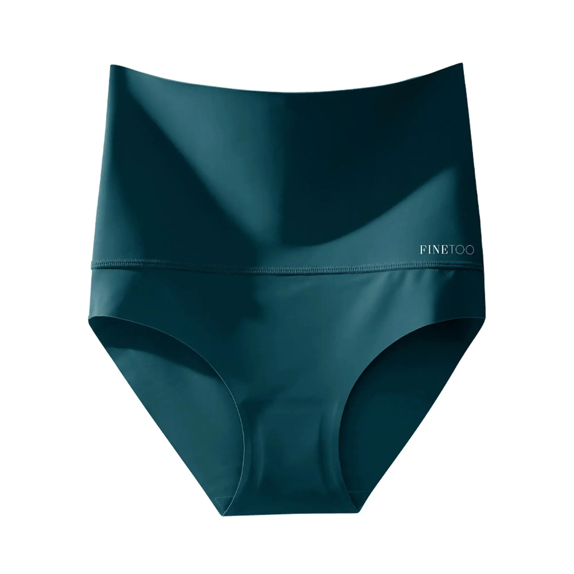 Finetoo teal seamless high-waist shapewear panty with butt lifter in ice silk fabric