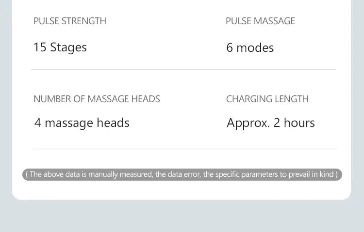 Vibration Neck Massager by Simples Market with red light; 4 massage heads, 15 pulse stages, 6 modes, ~2h charge.