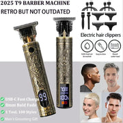 T9 Professional Hair Clipper For Men USB C Fast Charging Beard Body Hair Trimmer And Precision Electric Shaver