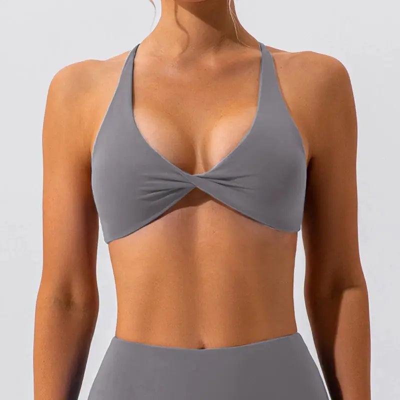 VivaSport Womens Breathable Quick Dry Nylon Spandex Sports Bra For Yoga Running Back Cross Support All Day Comfort