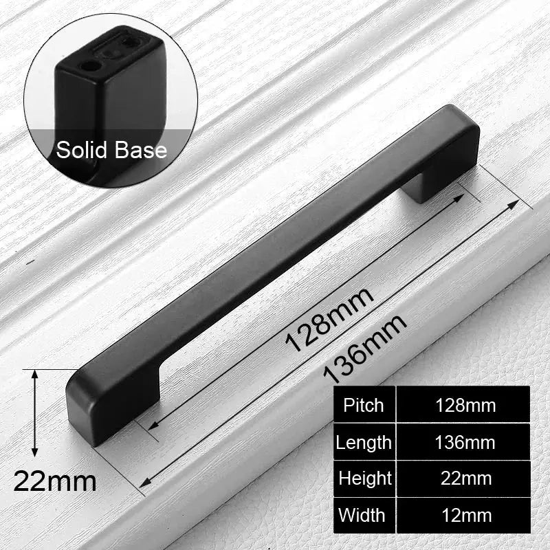 Black Aluminum Cabinet Knobs And Handles For Kitchen And Furniture Drawer Pulls Cupboard Handles