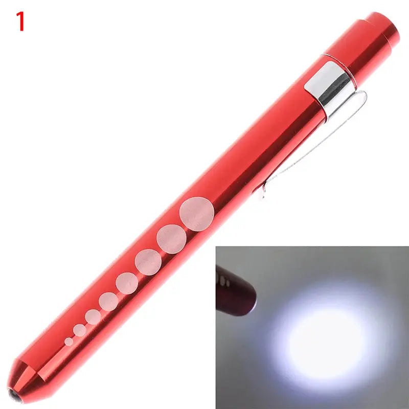 Medical Pen Light With Pupil Gauge Measurements LED Illumination Portable Aluminum Alloy Body Pocket Clip