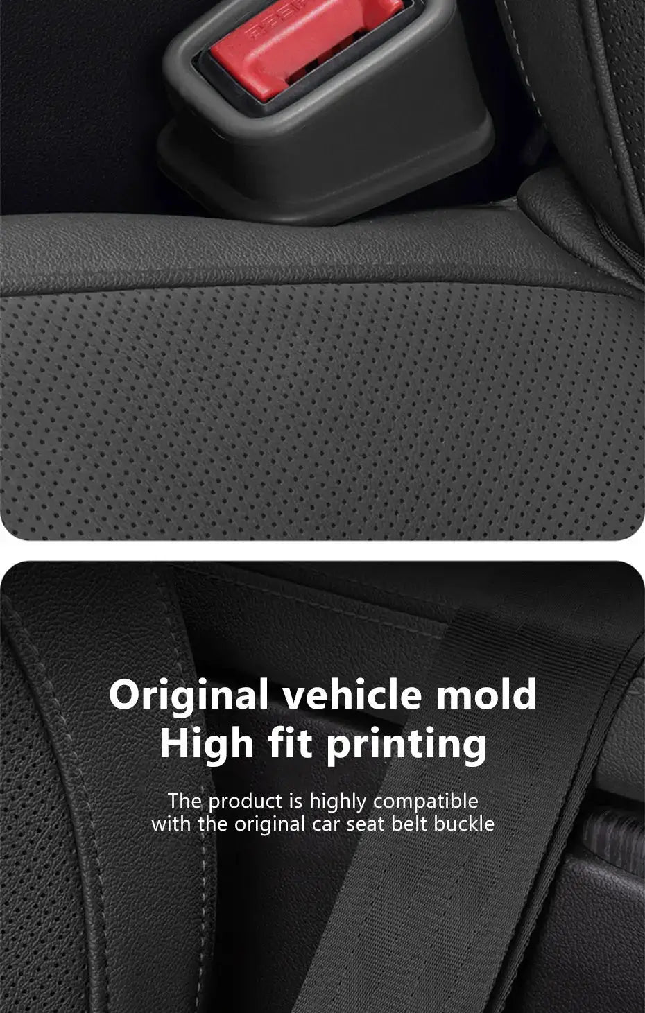 Car seat belt slot fixer silicone (2-pack) in black by Simples Market