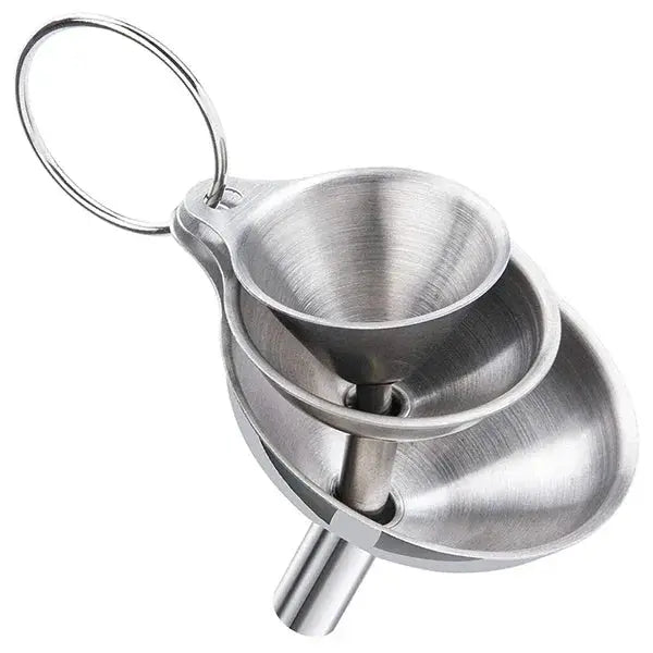 3 Pcs Stainless Steel Kitchen Funnels Set Food Grade 304 Stainless Steel For Filling Bottles Essential Oils Spices