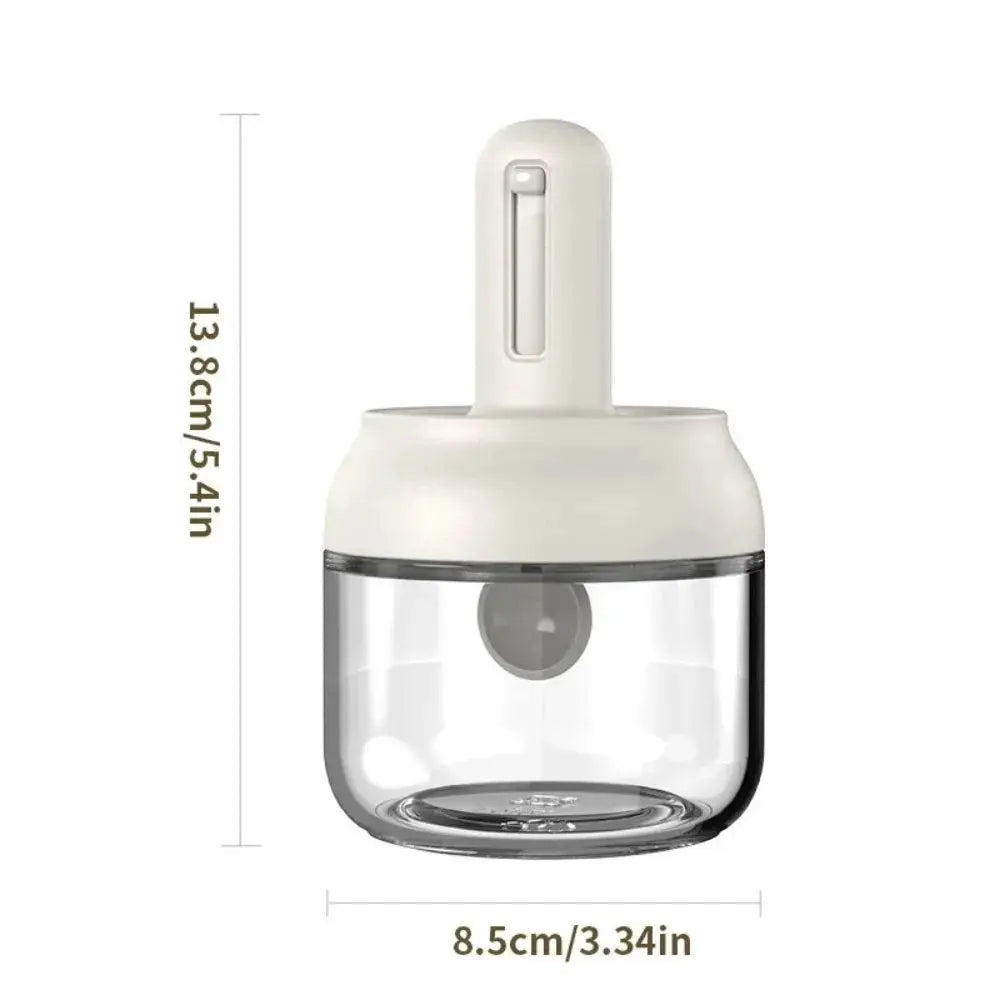 Glass Seasoning Bottle With Telescopic Spoon Leak Proof Moisture Proof Salt Storage Box For Kitchen