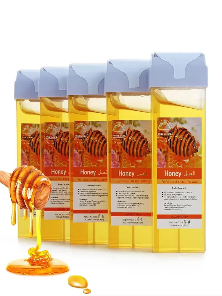 Simples Market honey wax roll-on refill cartridges, five-pack with blue caps