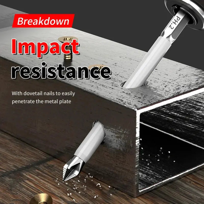 6 Piece Non Slip Magnetic Cross Head Screwdriver Bit Set for Household Electric Screwdrivers High Hardness S2 Alloy