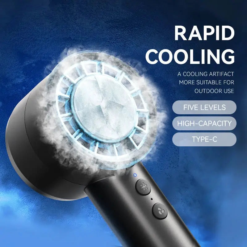 Portable Mini Fan Air Conditioner Cooler With Silent Operation LED Display USB Rechargeable High Wind Power Handheld
