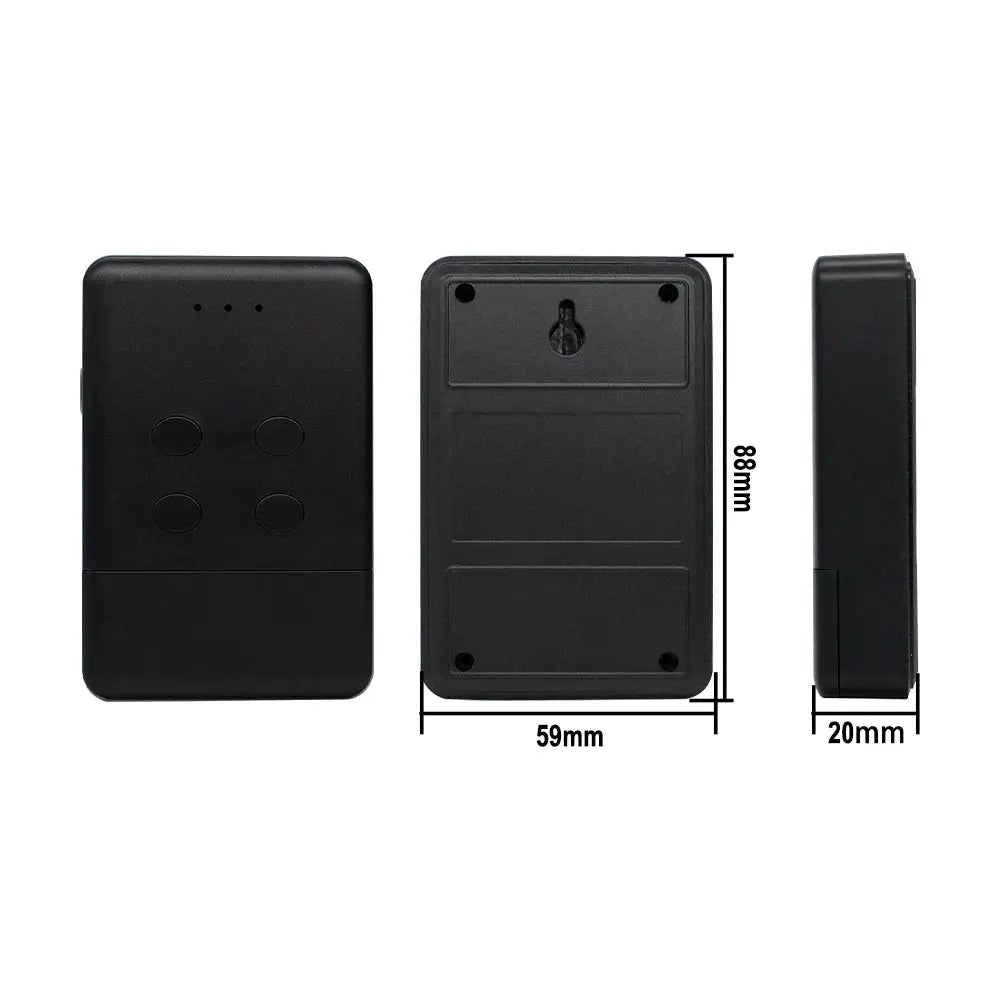 Simples Market black 868MHz smart garage door remote transmitter with a 4-button front panel