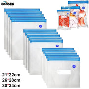 Reusable Food Vacuum Bags Set 10 Pieces Small And Large Sizes Vacuum Sealed Food Storage Bags For Freshness Preservation