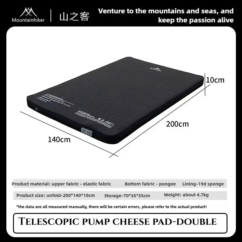 MountainHiker Self Inflating Mattress For Single Or Double Use Thick 10cm Camping Sleeping Pad Compact Folding Bed