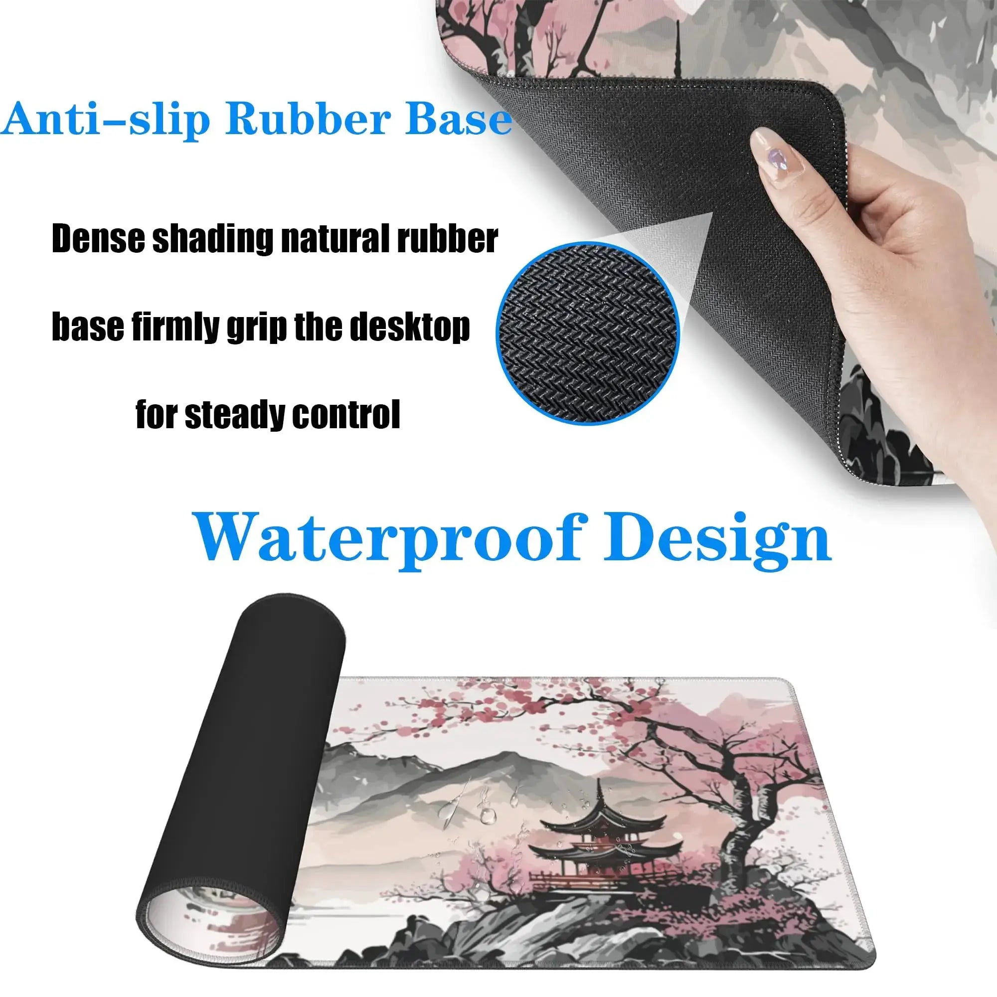 Large Extended Gaming Mouse Pad For Desk With Stitched Edges And Non Slip Rubber Base