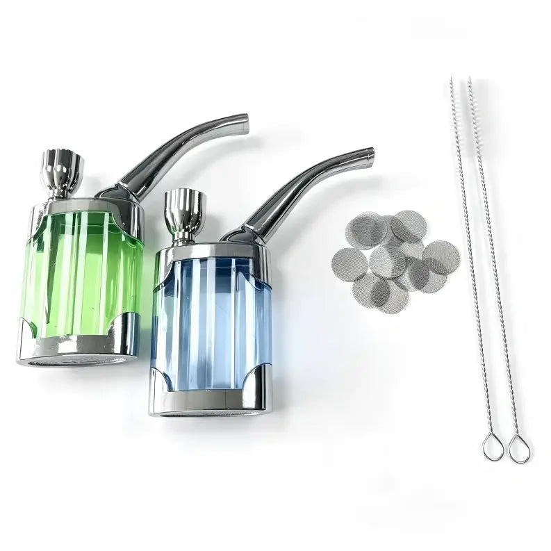 Complete Set Cleanable Acrylic Smoking Pipe With Microfilter System To Reduce Tar And Nicotine For Cleaner Smoke